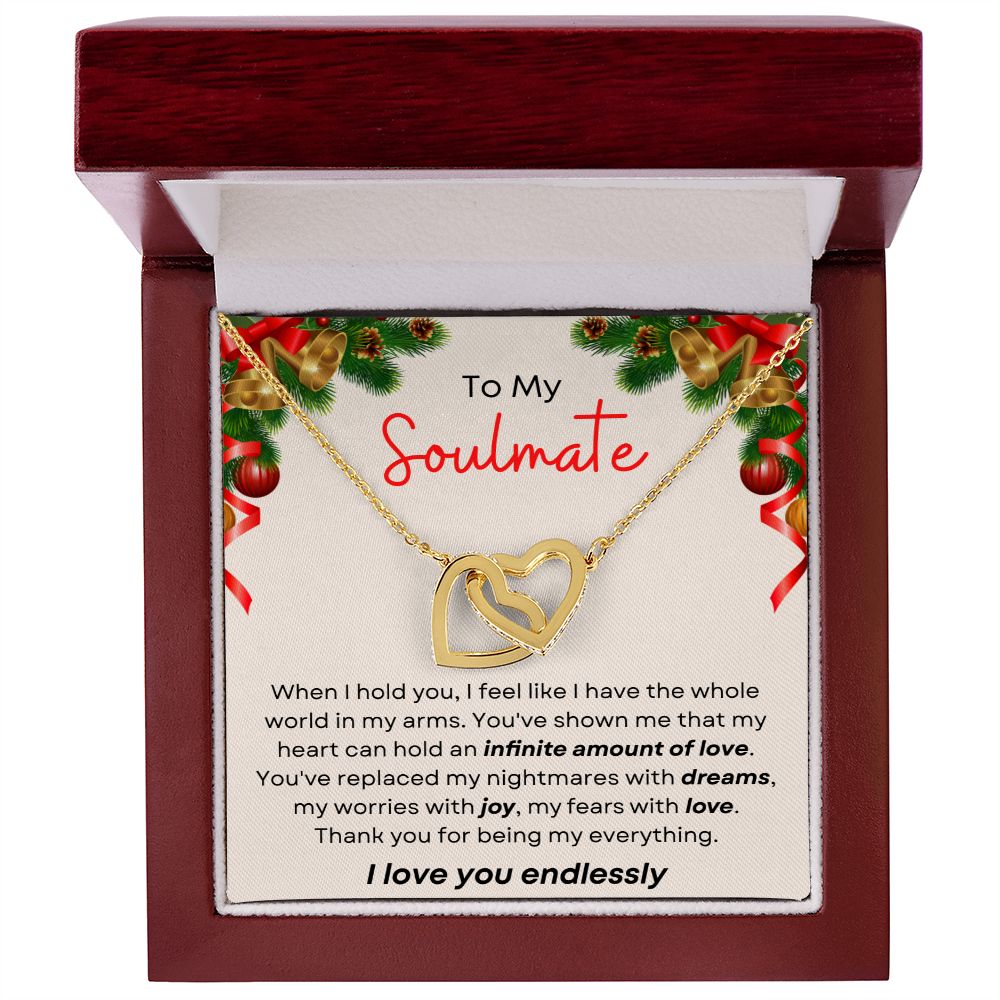 To My Soulmate - Interlocking Hearts Necklace