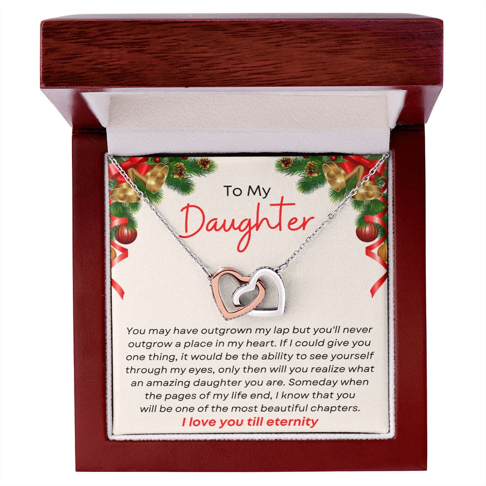 To My Daughter - Interlocking Heart Necklace Gift