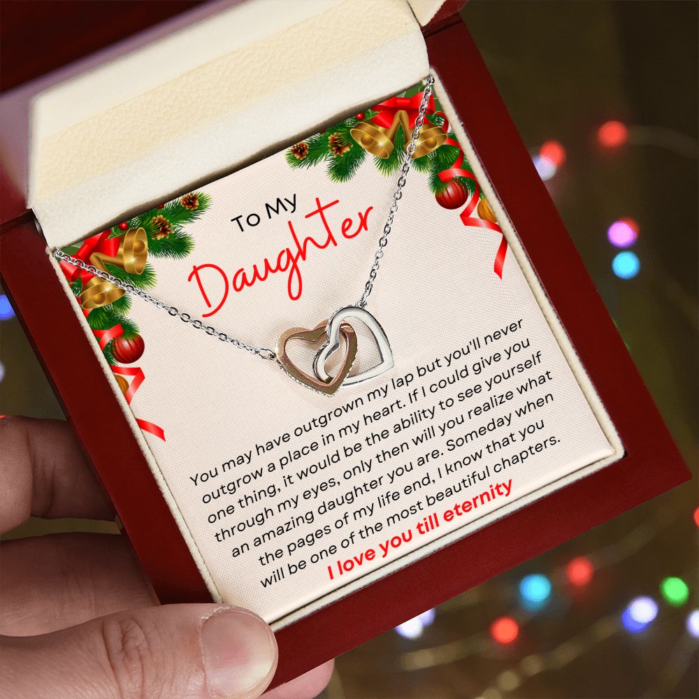 To My Daughter - Interlocking Heart Necklace Gift