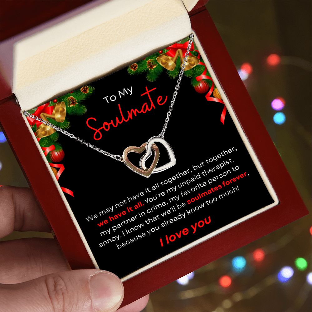 To My Soulmate - Interlocking Hearts Necklace