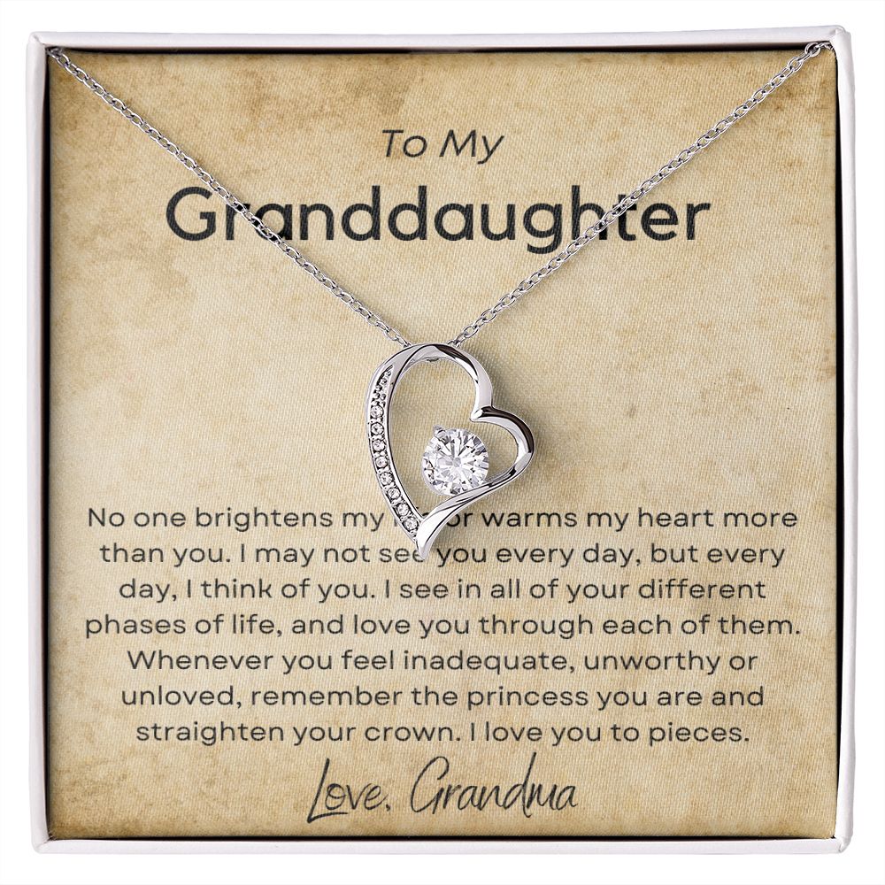 No One Brightens My Day - Forever Love Necklace for Granddaughter
