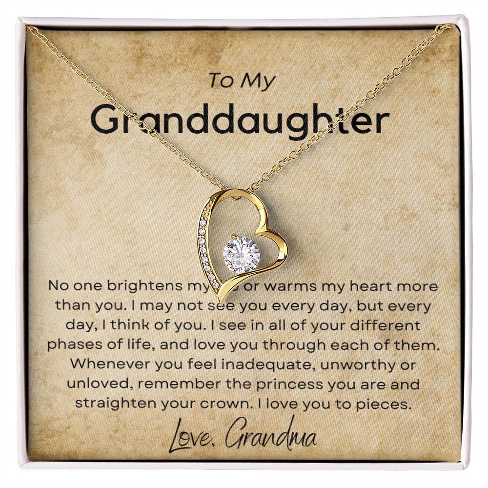 No One Brightens My Day - Forever Love Necklace for Granddaughter