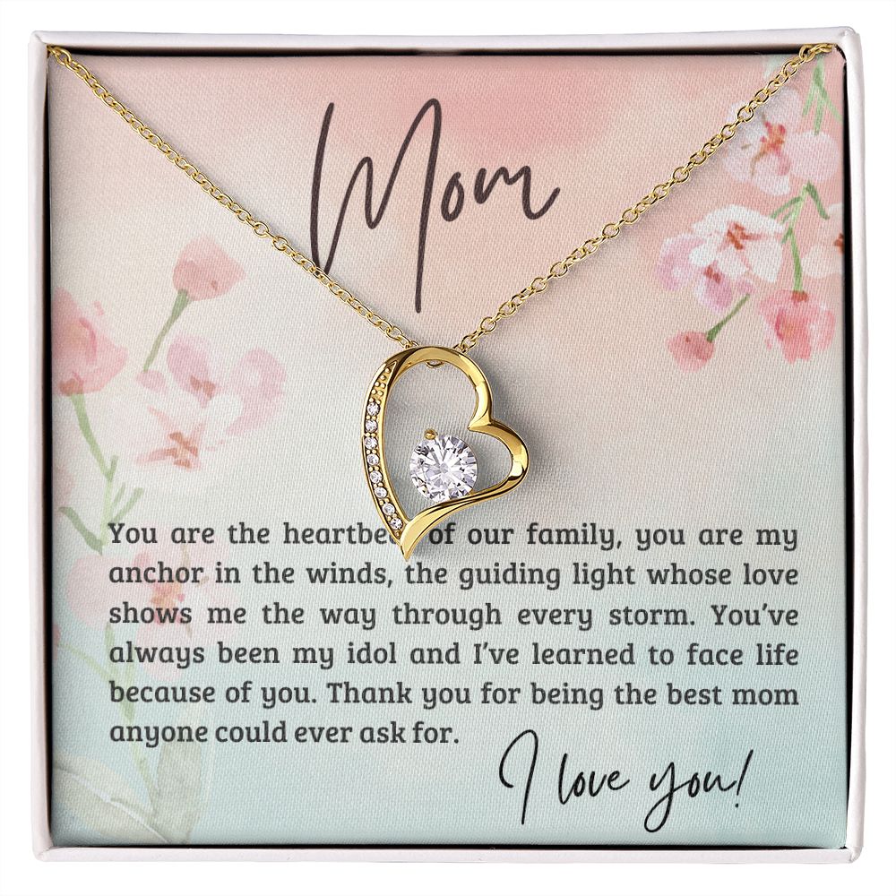 To Mom - Thank You for Being the Best - Forever Love Necklace