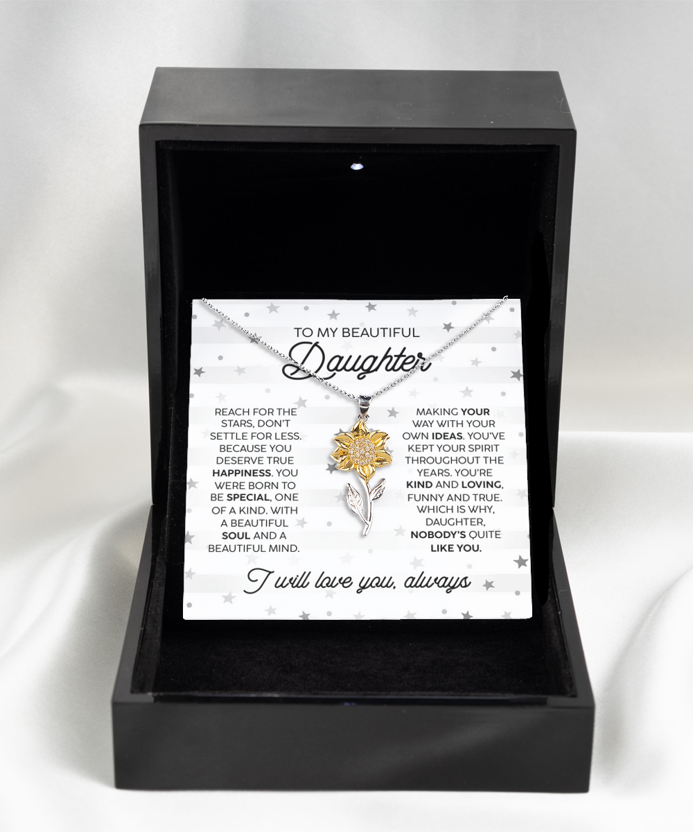 My Beautiful Daughter - Sunflower Pendant Necklace Gift