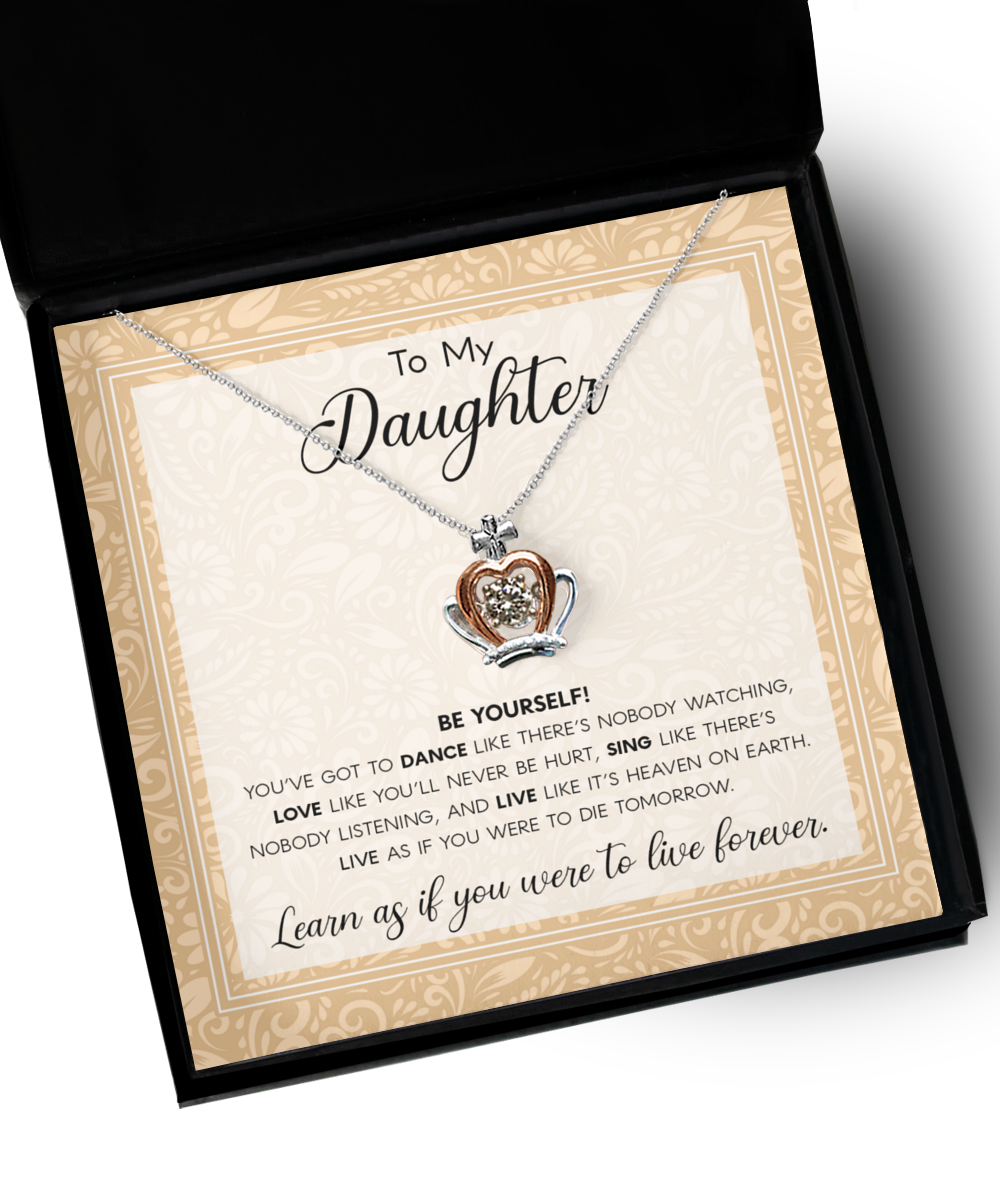 To My Daughter - Heart Crown Necklace