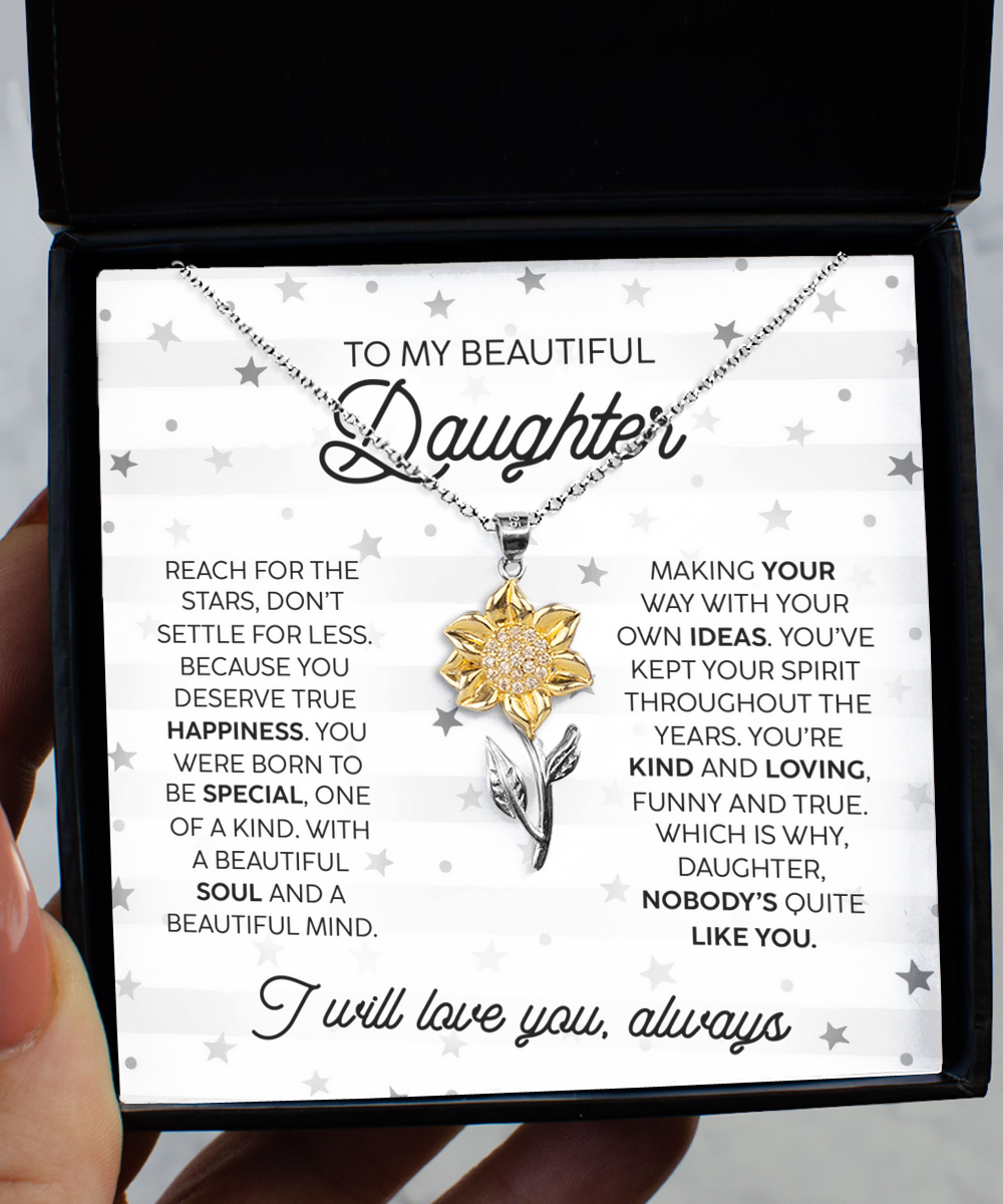 My Beautiful Daughter - Sunflower Pendant Necklace Gift